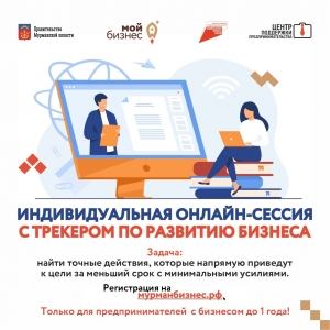 Центр поддержки предпринимательства Мурманской области приглашает предпринимателей с бизнесом до года на онлайн-сессию с трекером для предпринимателей.