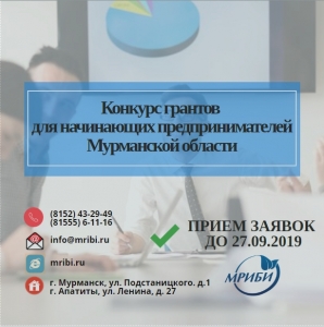 Начался прием заявок на конкурс на предоставление стартовых грантов начинающим предпринимателям Мурманской области!